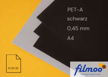 Laden Sie das Bild in den Galerie-Viewer, PET-A | A4 | 0,45 mm | schwarz | Thermoform