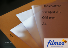 Laden Sie das Bild in den Galerie-Viewer, Deckblätter | A4 | 0,15 mm | transparent