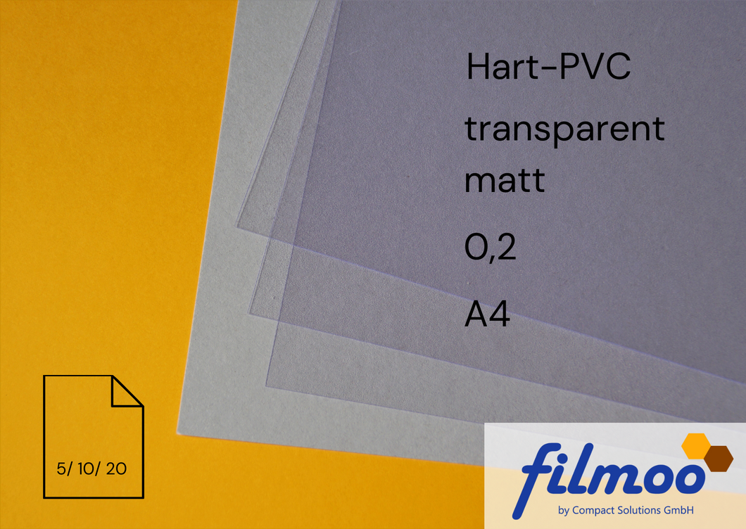 Hart-PVC | A4 | 0,2 mm | transparent | matt | Bastelfolie