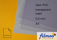 Hart-PVC | A4 | 0,3 mm | transparent | matt | Bastelfolie