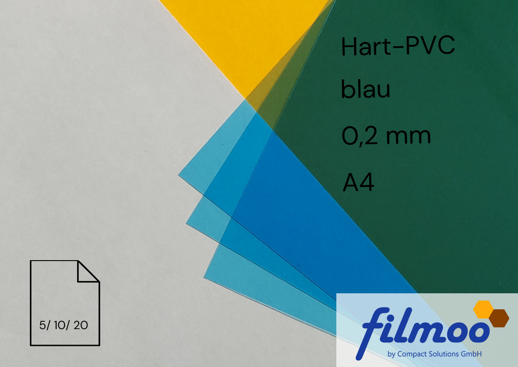 Hart-PVC | A4 | 0,2 mm | blau | Bastelfolie