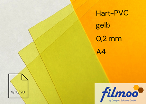 Hart-PVC | A4 | 0,2 mm | gelb | Bastelfolie