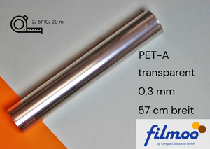 PET-A | Meterware | 0,3 mm | 57cm | transparent | Tiefziehfolie | Thermoform